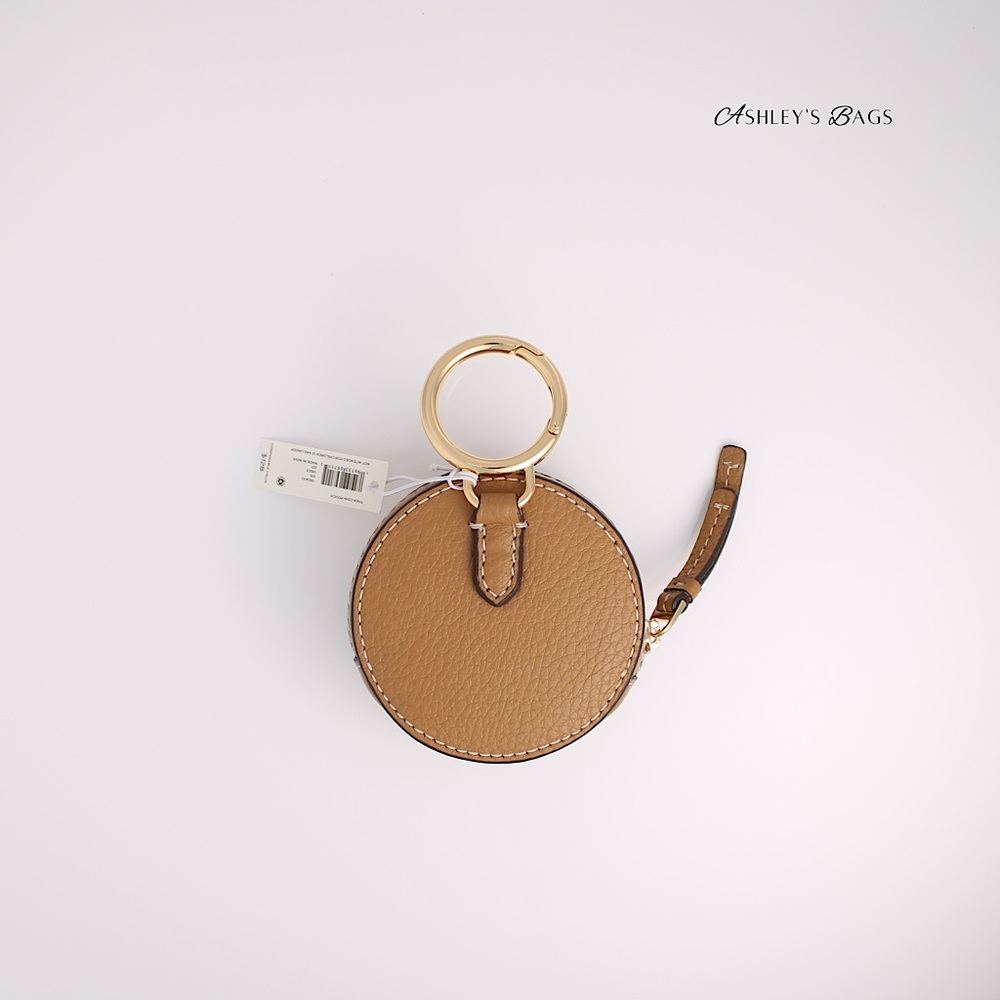 Tory Burch Thea Coin Pouch Keychain In Tiramisu Brown - Picture 2 of 4